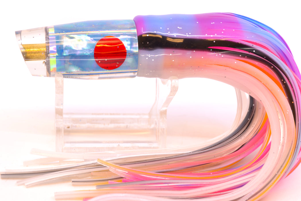 Tanigawa Lures Ice Blue MOP Red Eyes Small Slant 7" 4oz Skirted Gay Bob GZE