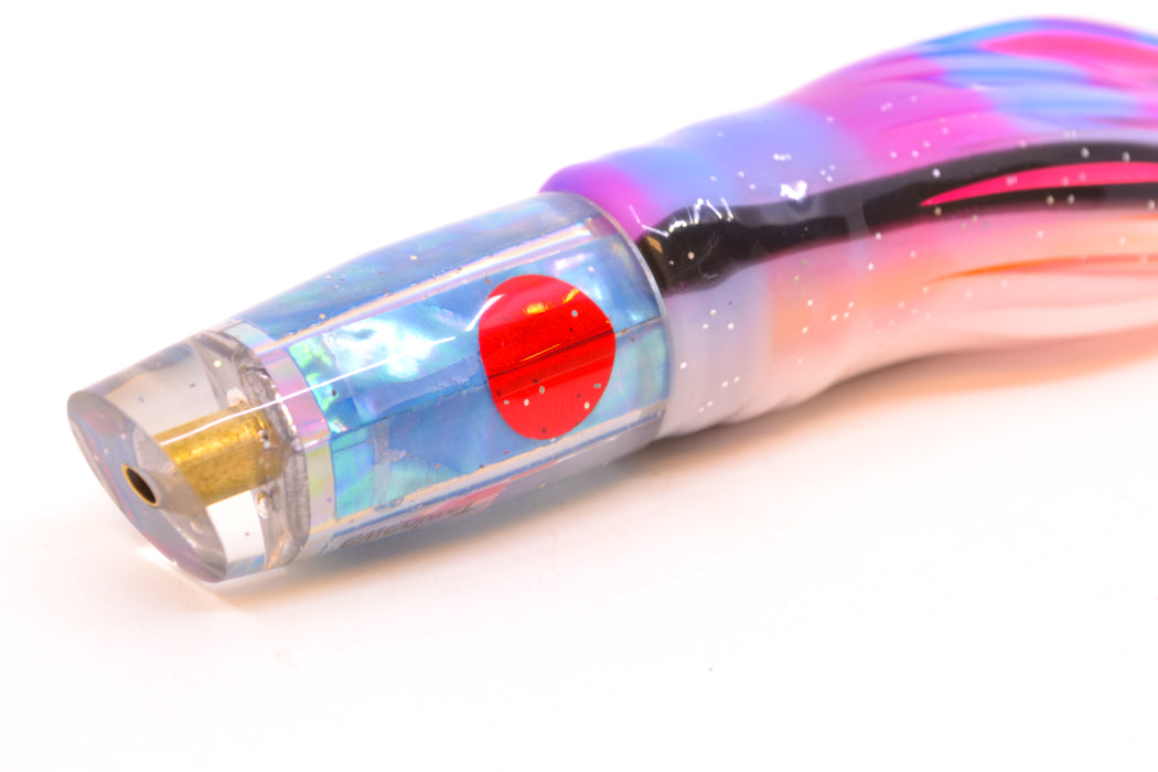 Tanigawa Lures Ice Blue MOP Red Eyes Small Slant 7" 4oz Skirted Gay Bob GZE
