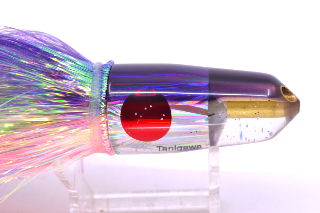 Tanigawa Lures Silver Starburst Purple Back 2-Hole Bullet 7" 6oz Flashabou Purple-Pink
