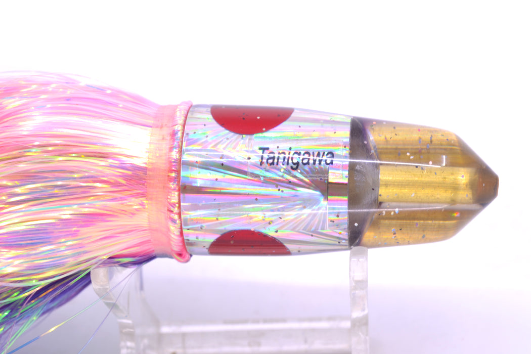 Tanigawa Lures Silver Starburst Purple Back 2-Hole Bullet 7" 6oz Flashabou Purple-Pink