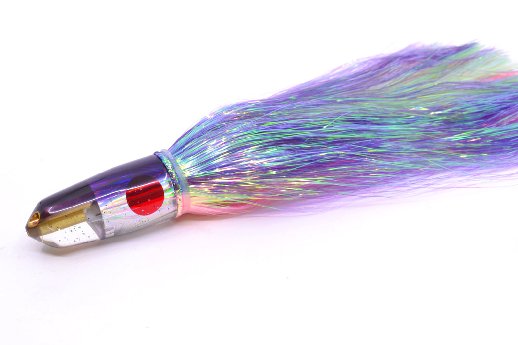 Tanigawa Lures Silver Starburst Purple Back 2-Hole Bullet 7" 6oz Flashabou Purple-Pink