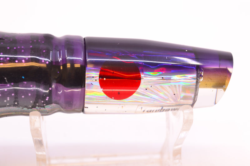 Tanigawa Lures Silver Starburst Purple Back Red Eyes Small Slant 7" 4oz Skirted Skipjack