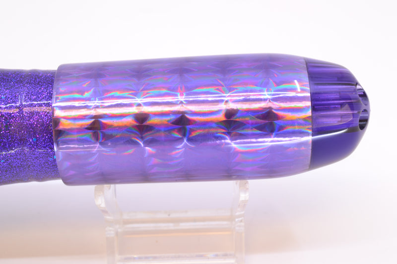 Jackpot Lures Purple Rainbow 5-Hole Medium Torpedo 12" 15oz Triple Skirted Purple/Green/Black