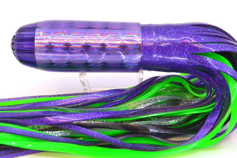 Jackpot Lures Purple Rainbow 5-Hole Medium Torpedo 12" 15oz Triple Skirted Purple/Green/Black