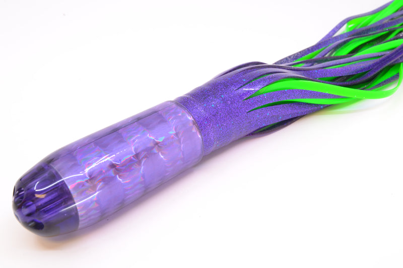 Jackpot Lures Purple Rainbow 5-Hole Medium Torpedo 12" 15oz Triple Skirted Purple/Green/Black