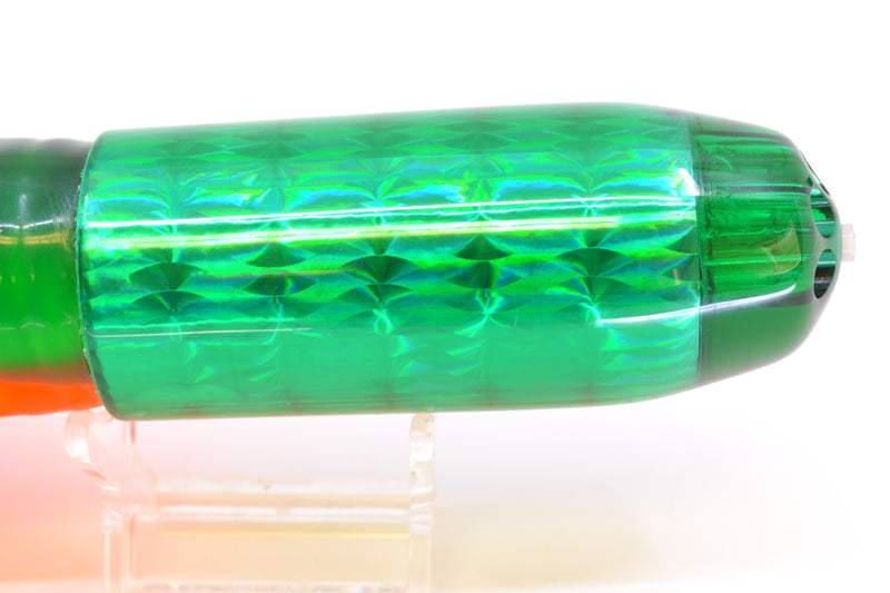 Jackpot Lures Green Rainbow 5-Hole Medium Torpedo 12" 15oz Triple Skirted Guacamaya