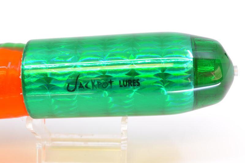 Jackpot Lures Green Rainbow 5-Hole Medium Torpedo 12" 15oz Triple Skirted Guacamaya