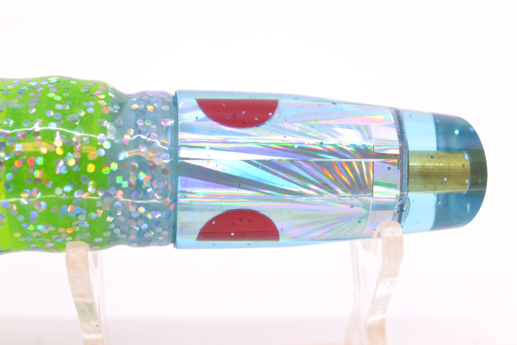 Tanigawa Lures Ice Blue Starburst Red Eyes Small Slant 7" 4oz Skirted Ice Blue/Rainbow GZE