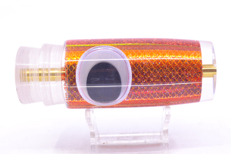 Koya Lures Orange Pearl Rainbow Scale Doll Eyes Hard Head 12" 5.2oz