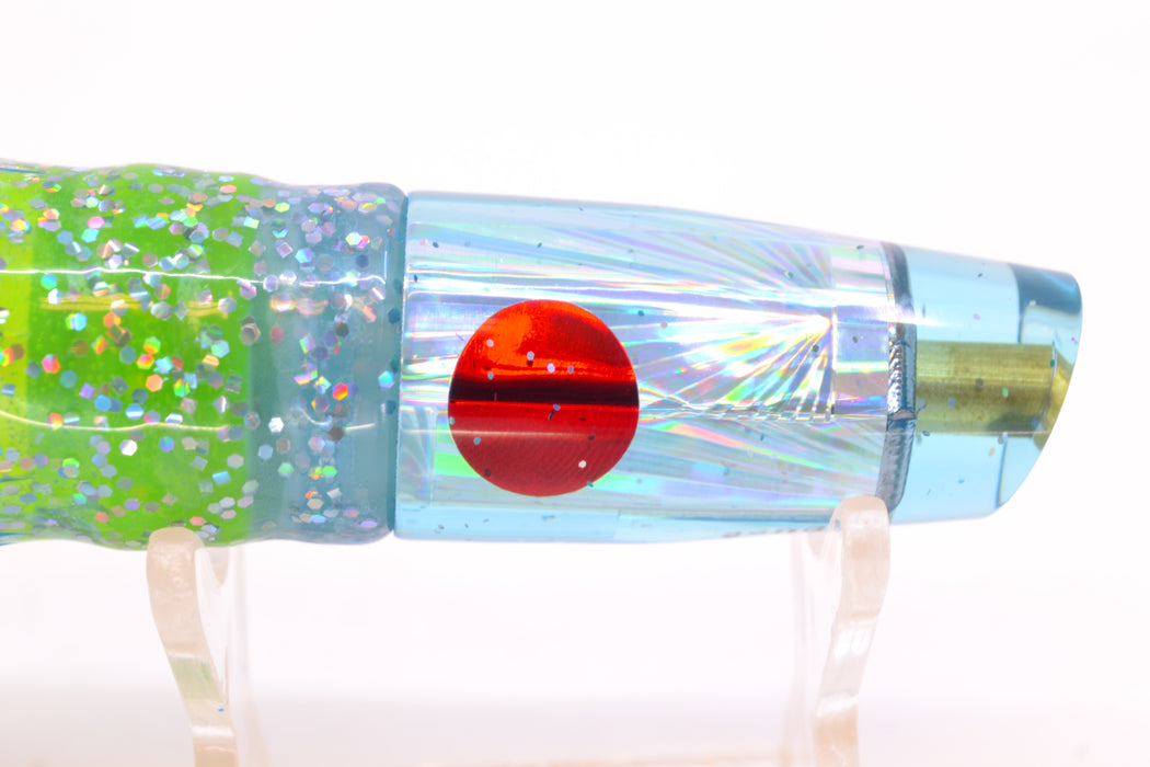 Tanigawa Lures Ice Blue Starburst Red Eyes Small Slant 7" 4oz Skirted Ice Blue/Rainbow GZE