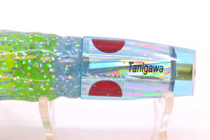 Tanigawa Lures Ice Blue Starburst Red Eyes Small Slant 7" 4oz Skirted Ice Blue/Rainbow