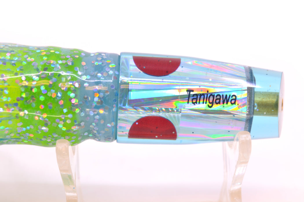 Tanigawa Lures Ice Blue Starburst Red Eyes Small Slant 7" 4oz Skirted Ice Blue/Rainbow GZE