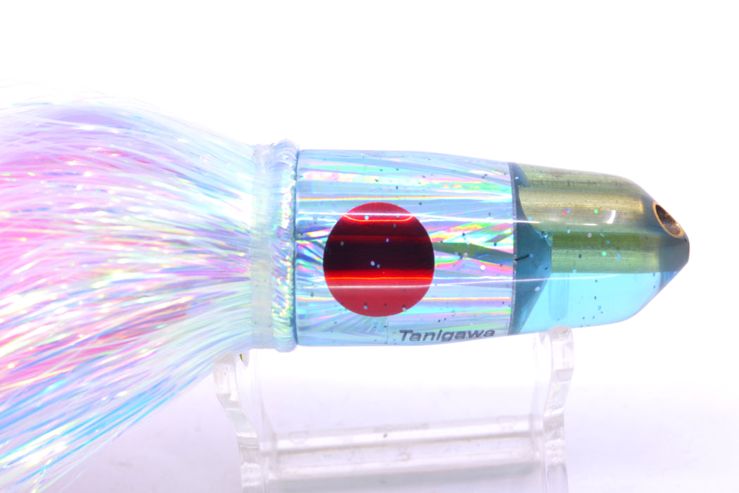 Tanigawa Lures Ice Blue Starburst Red Eyes 2-Hole Bullet 7" 6oz Flashabou Ice Blue/Pink
