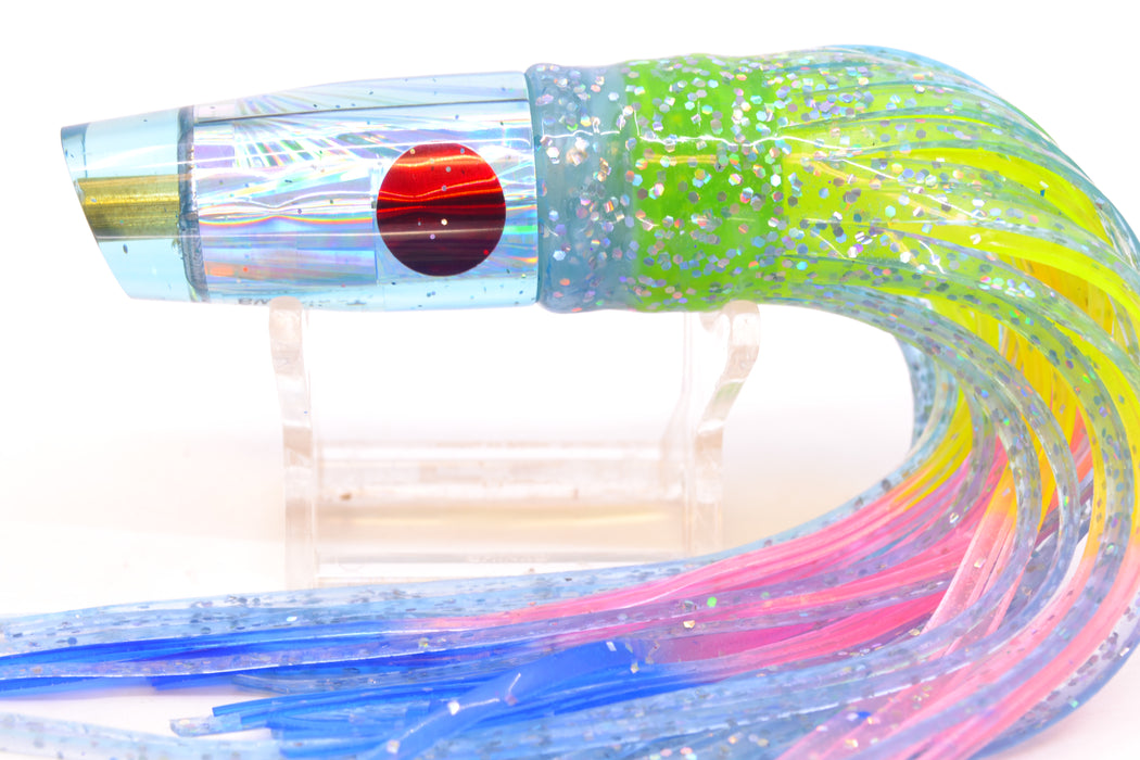 Tanigawa Lures Ice Blue Starburst Red Eyes Small Slant 7" 4oz Skirted Ice Blue/Rainbow GZE