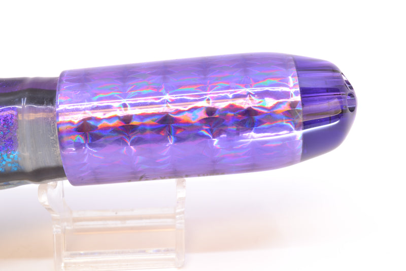 Jackpot Lures Purple Rainbow 5-Hole Medium Torpedo 12" 15oz Triple Skirted Purple Skipjack