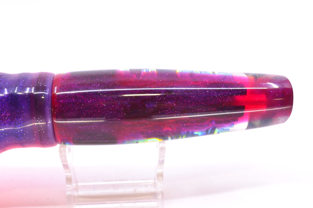 Coggin Lures Purple-Blue-Pink Dichro Purple Back Old Style Stick Swimmer 12" 8oz Skirted
