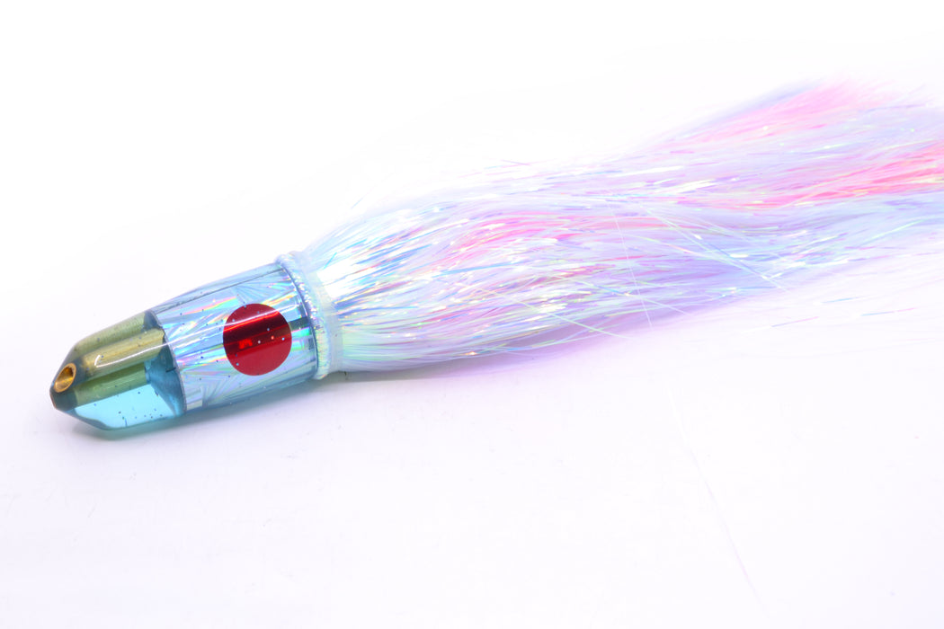 Tanigawa Lures Ice Blue Starburst Red Eyes 2-Hole Bullet 7" 6oz Flashabou Ice Blue/Pink