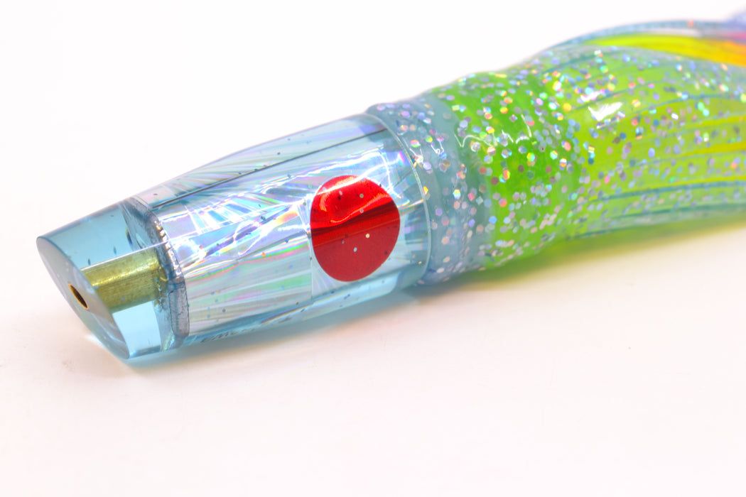 Tanigawa Lures Ice Blue Starburst Red Eyes Small Slant 7" 4oz Skirted Ice Blue/Rainbow GZE