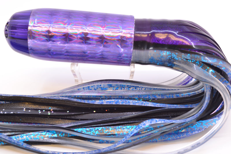Jackpot Lures Purple Rainbow 5-Hole Medium Torpedo 12" 15oz Triple Skirted Purple Skipjack