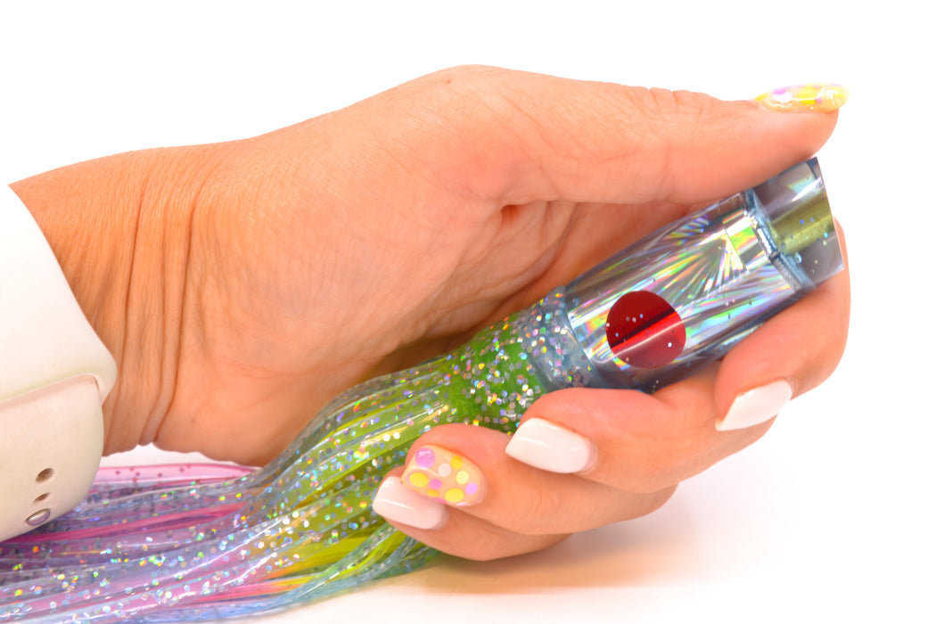 Tanigawa Lures Ice Blue Starburst Red Eyes Small Slant 7" 4oz Skirted Ice Blue/Rainbow GZE
