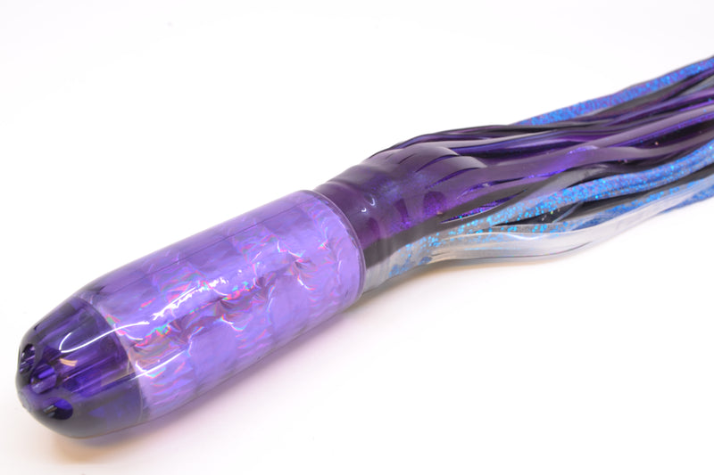 Jackpot Lures Purple Rainbow 5-Hole Medium Torpedo 12" 15oz Triple Skirted Purple Skipjack