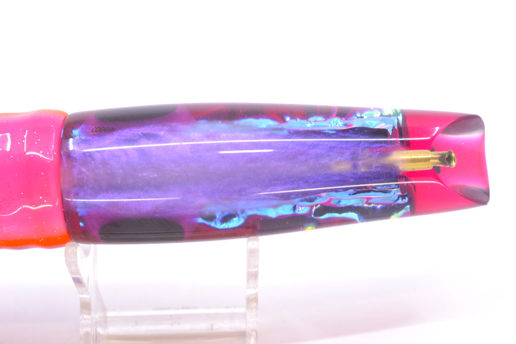 Coggin Lures Purple-Blue-Pink Dichro Purple Back Old Style Stick Swimmer 12" 8oz Skirted