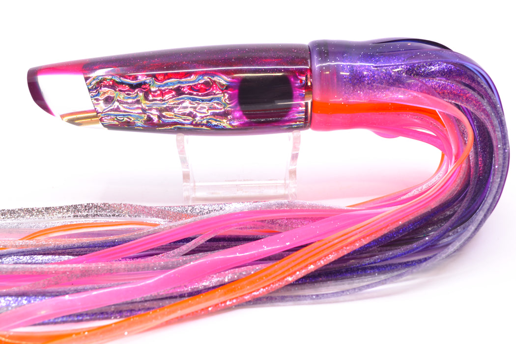 Coggin Lures Purple-Blue-Pink Dichro Purple Back Old Style Stick Swimmer 12" 8oz Skirted