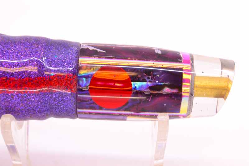 Tanigawa Lures Purple Abalone Red Eyes Small Slant 7" 4oz Skirted Purple/Pink