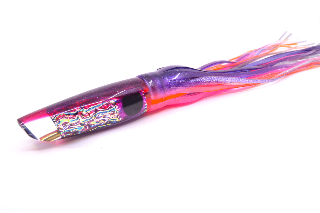 Coggin Lures Purple-Blue-Pink Dichro Purple Back Old Style Stick Swimmer 12" 8oz Skirted