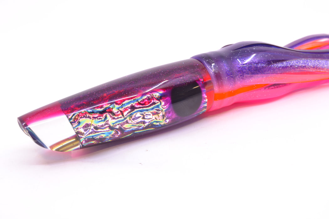 Coggin Lures Purple-Blue-Pink Dichro Purple Back Old Style Stick Swimmer 12" 8oz Skirted