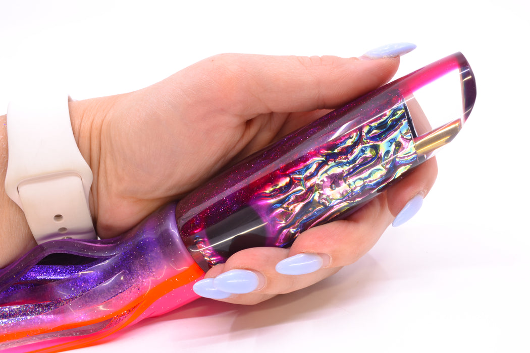 Coggin Lures Purple-Blue-Pink Dichro Purple Back Old Style Stick Swimmer 12" 8oz Skirted