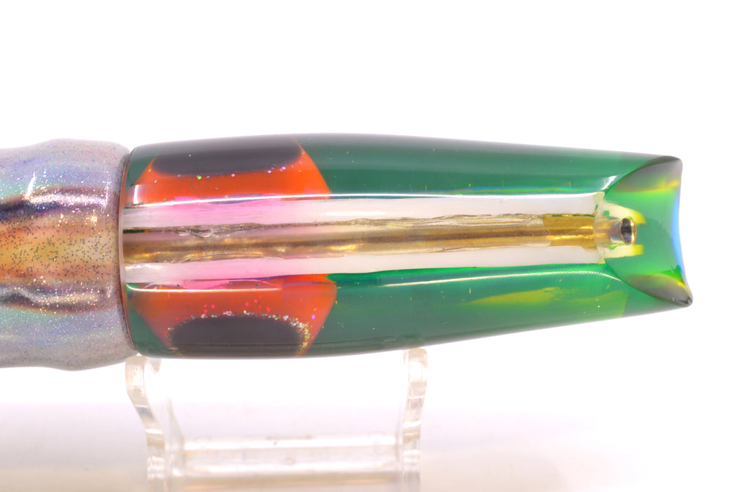 Coggin Lures White Glass Blue-Yellow Back Old Style Stick Troll Swimmer 12" 5oz FT Vinyl