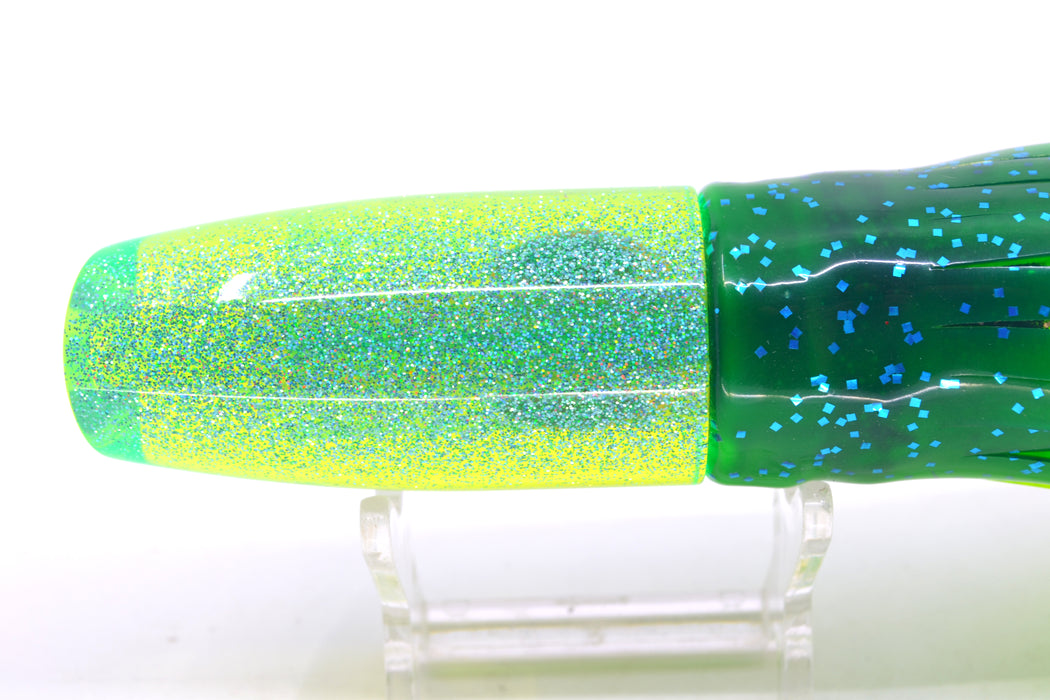 TANTRUM Lures Chartreuse MOP Ice Blue Back Medium Plunger 9" 5oz Skirted Mahi