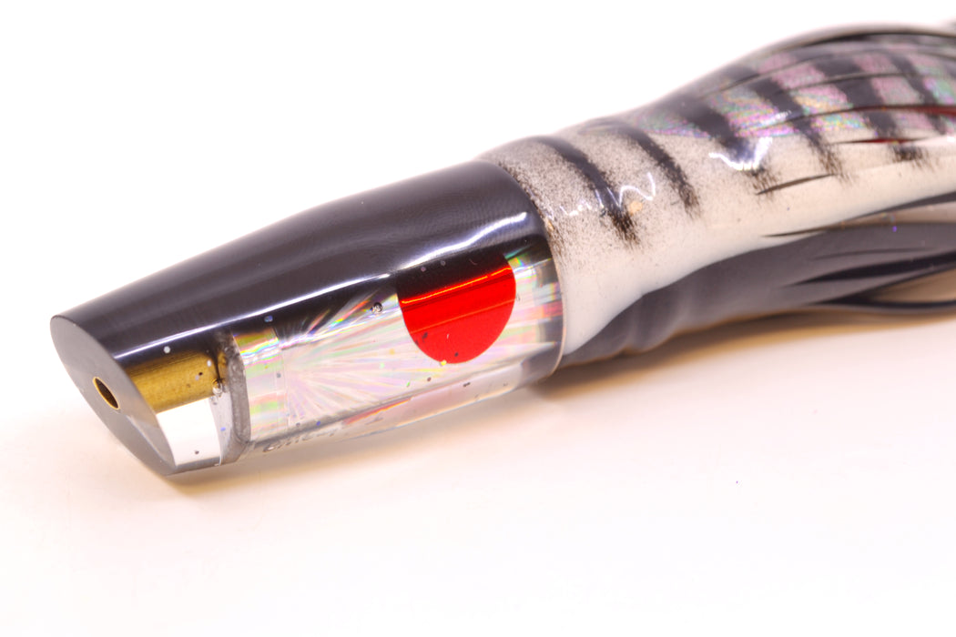 Tanigawa Lures Silver Starburst Black Back Red Eyes Small Slant 7" 4oz Skirted White-Black GZE