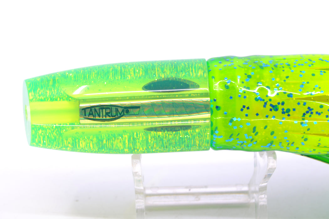 TANTRUM Lures Chartreuse MOP Ice Blue Back Medium Plunger 9" 5oz Skirted Mahi