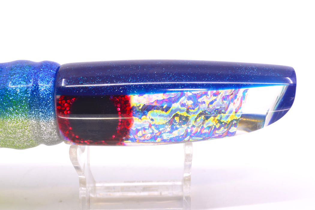 Coggin Lures Ice Rainbow Dichro Blue Back Enticer Swimmer 12" 7oz Skirted Blue-Silver