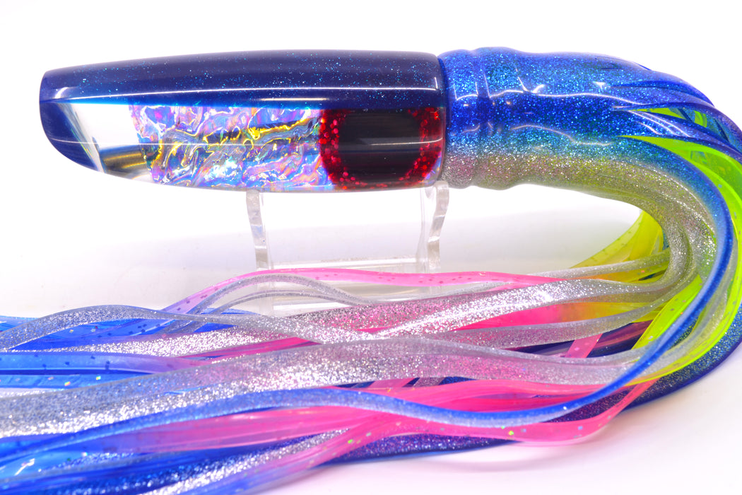 Coggin Lures Ice Rainbow Dichro Blue Back Enticer Swimmer 12" 7oz Skirted Blue-Silver