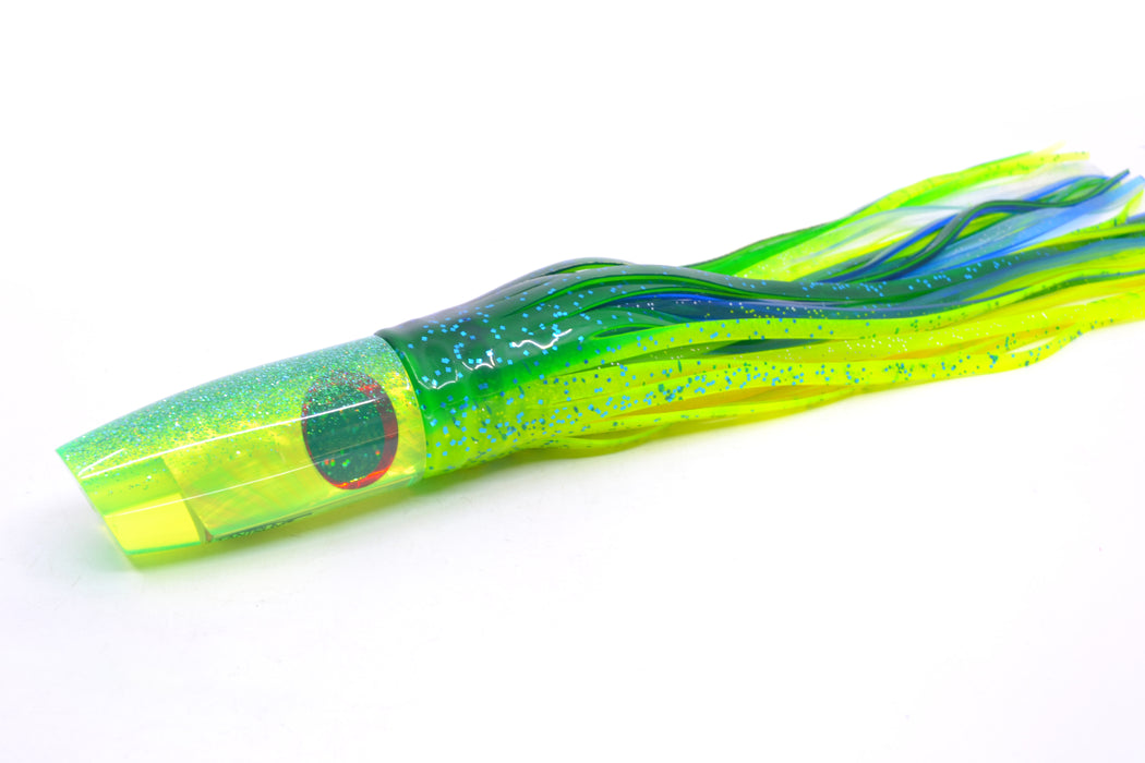TANTRUM Lures Chartreuse MOP Ice Blue Back Medium Plunger 9" 5oz Skirted Mahi