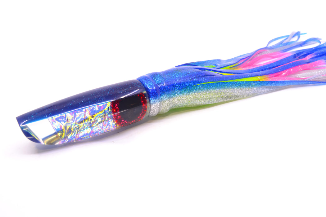 Coggin Lures Ice Rainbow Dichro Blue Back Enticer Swimmer 12" 7oz Skirted Blue-Silver
