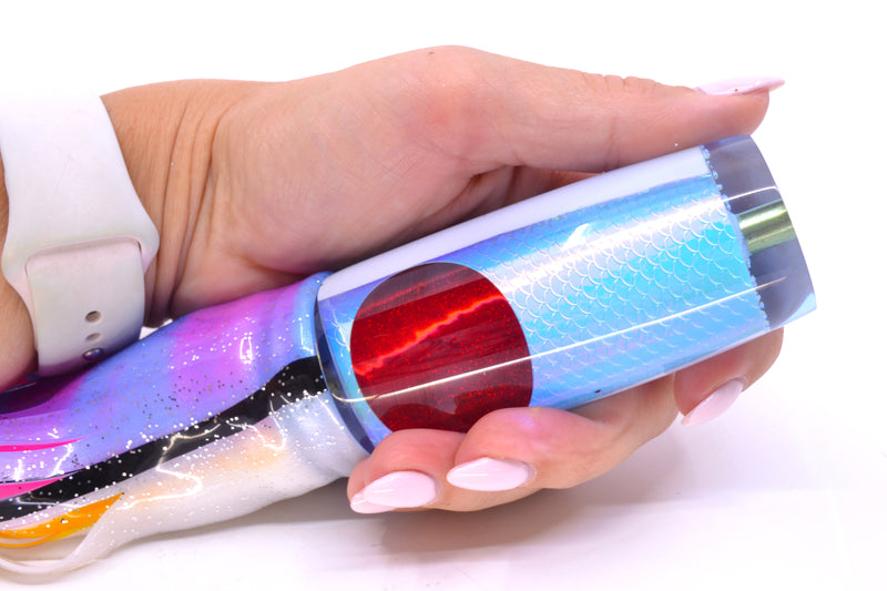 Koya Lures Ice Blue Rainbow Scale Red Eyes Hard Head 12" 9oz Skirted Gay Bob