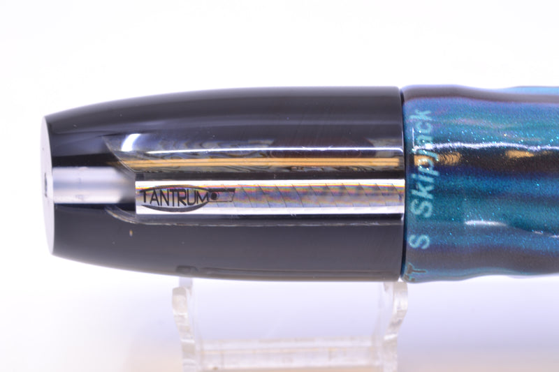 TANTRUM Lures Paua Shell Black Back Large Plunger 12" 7.5oz Fire Tailz Vinyl Skipjack