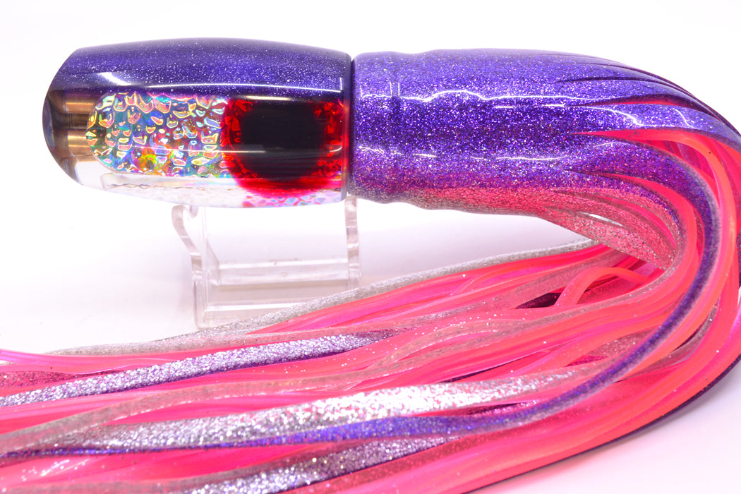 Coggin Lures Ice Rainbow Dichro Purple Back 4-Hole Tado Mauna Loa Scoop 12" 9oz Skirted