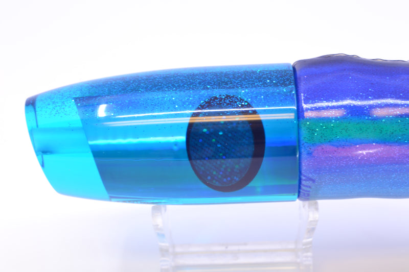 TANTRUM Lures Teal Rainbow Blue Back Large Plunger 12" 7.5oz Fire Tailz Vinyl Blueberry