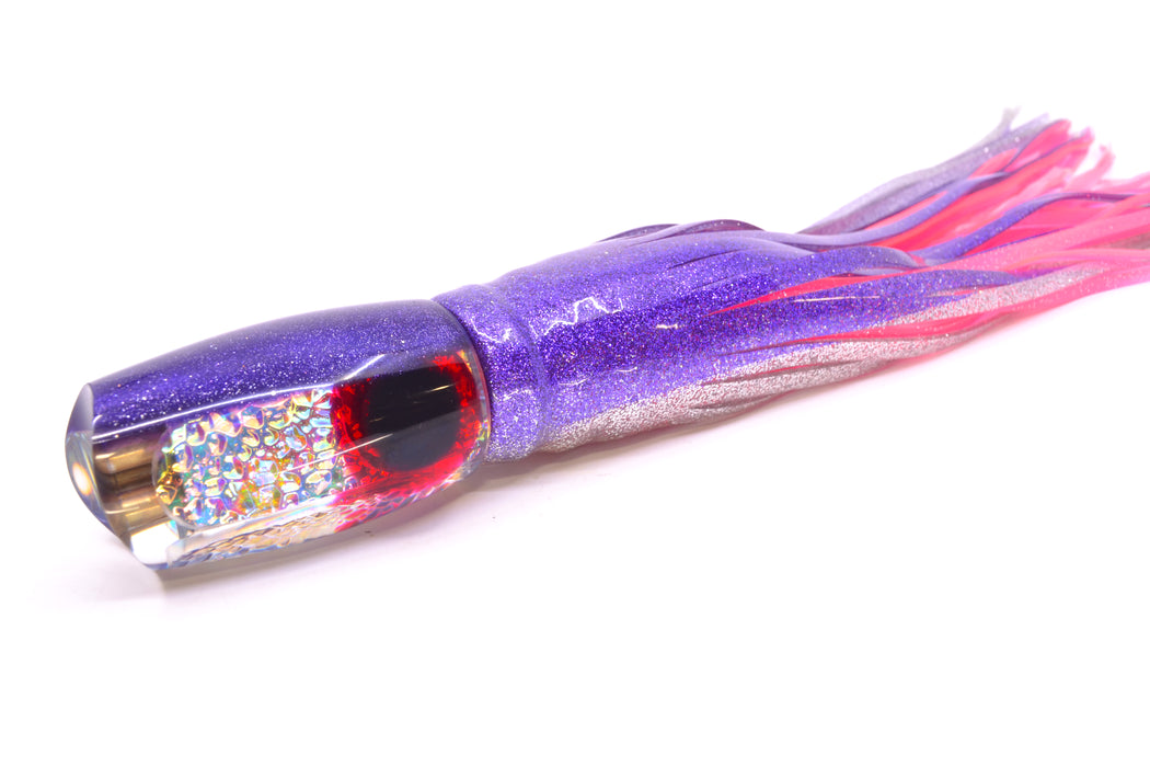 Coggin Lures Ice Rainbow Dichro Purple Back 4-Hole Tado Mauna Loa Scoop 12" 9oz Skirted
