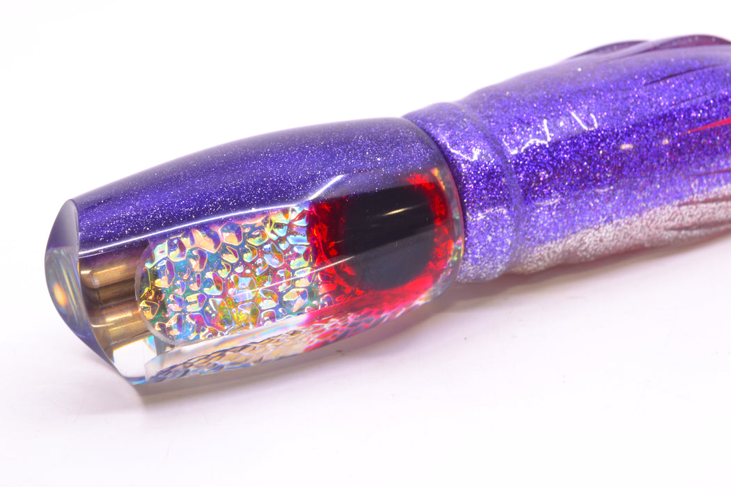 Coggin Lures Ice Rainbow Dichro Purple Back 4-Hole Tado Mauna Loa Scoop 12" 9oz Skirted