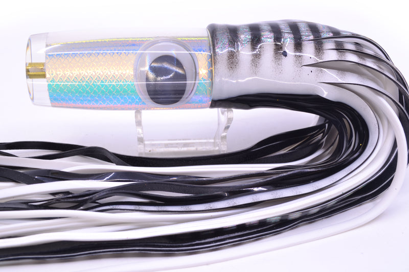 Koya Lures Ice Rainbow Scale Doll Eyes Hard Head 12" 9oz Skirted White Aurora