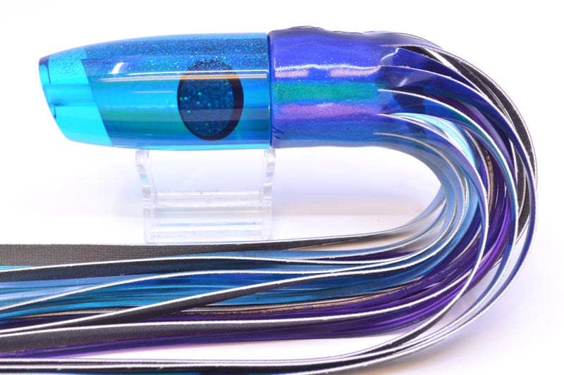 TANTRUM Lures Teal Rainbow Blue Back Large Plunger 12" 7.5oz Fire Tailz Vinyl Blueberry