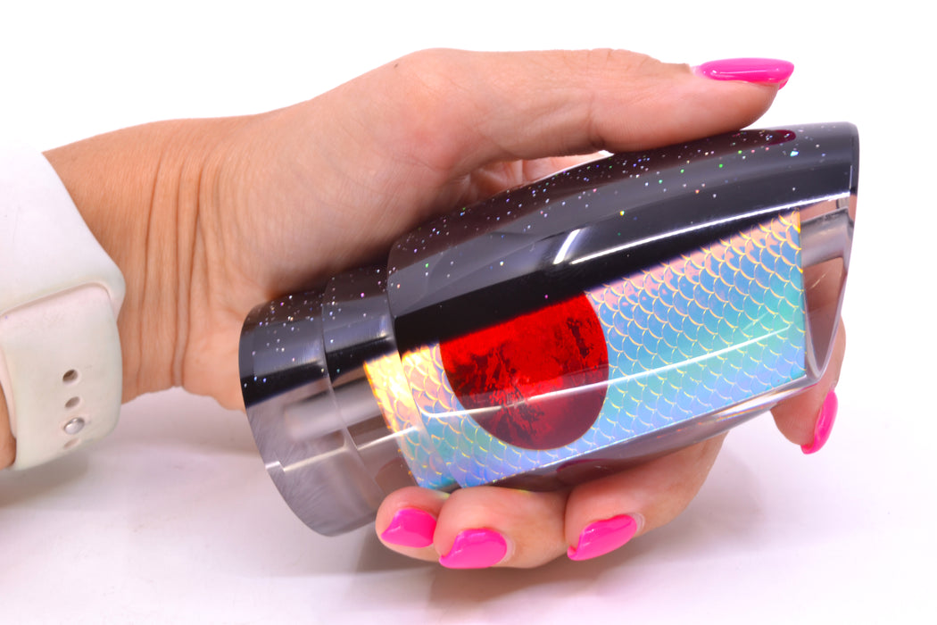 TANTRUM Lures Ice Rainbow Scale Black Back Red Eyes Kona Cut XL Bandit 14" 9.7oz