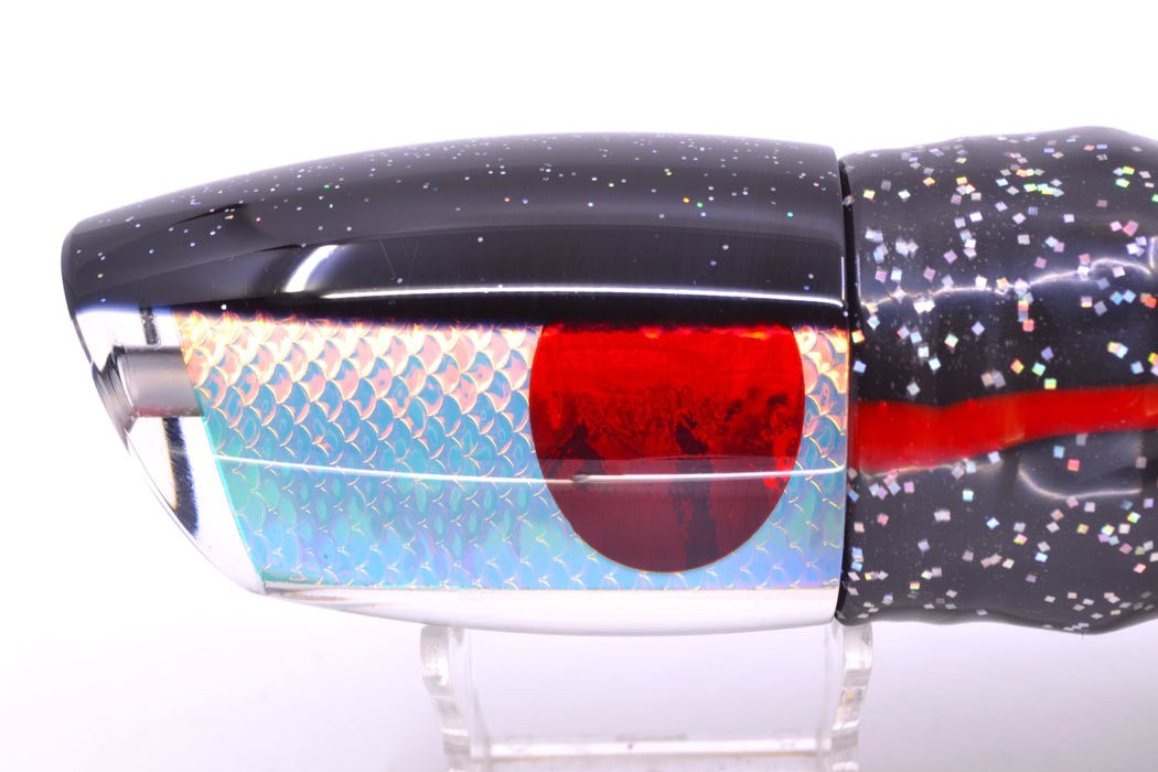 TANTRUM Lures Rainbow Scale Black Back Kona Cut XL Bandit 14" 14.5oz Skirted Black/Rainbow