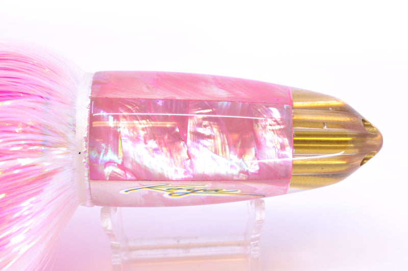 Koya Lures Pink MOP 4-Hole AK Bullet 12" 14.5oz EZ Flash White/Pink